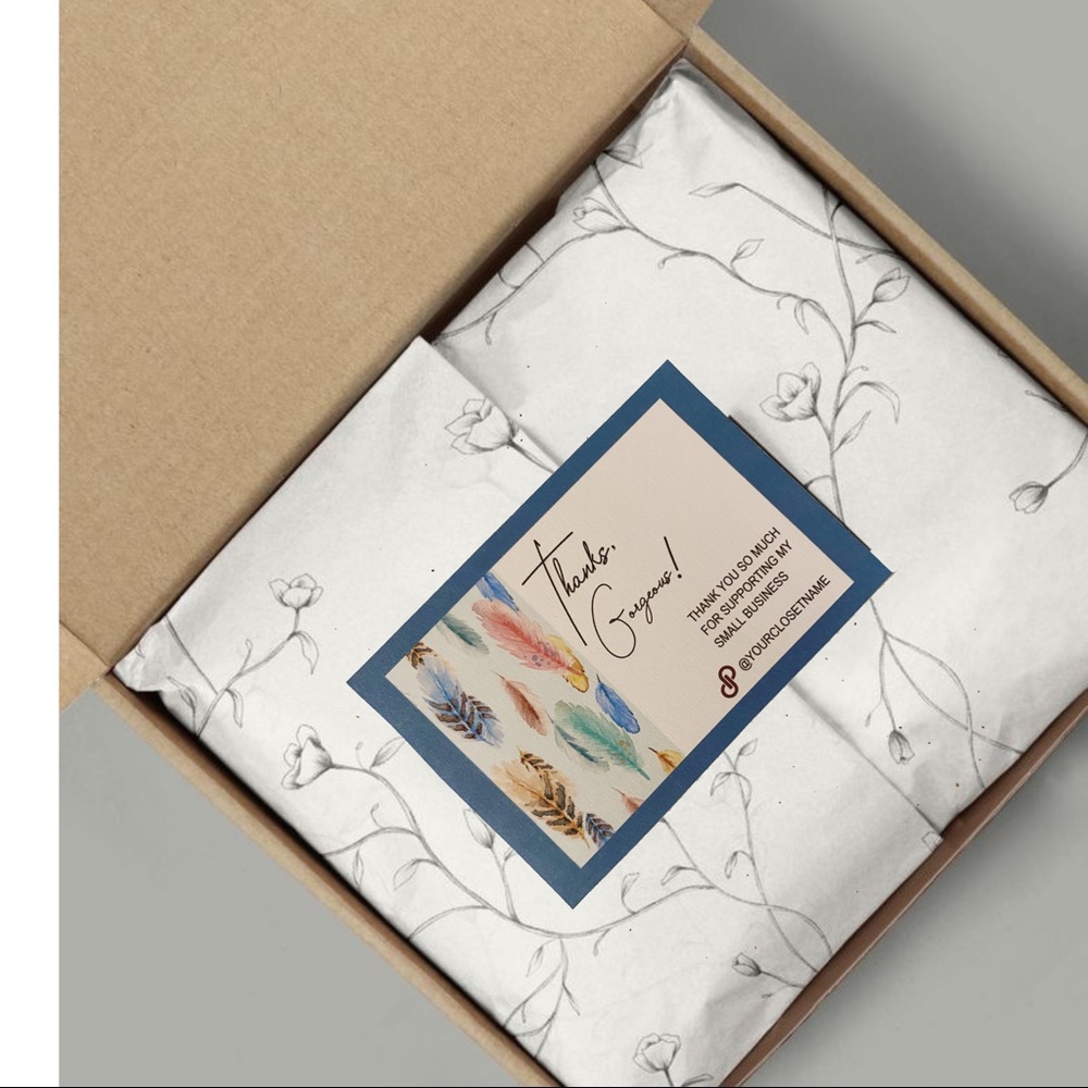 60 count  Feathers design  Thank you Cards - Picture 4 of 9